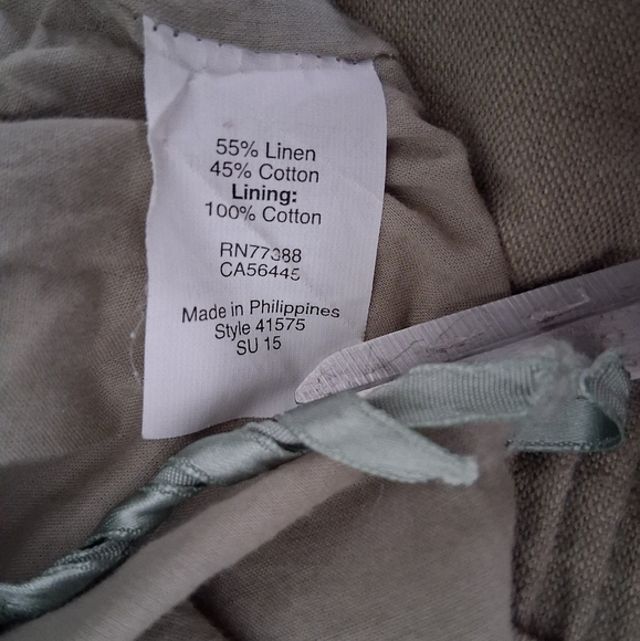 J. Crew/ Linen Blend/ Khaki Green Mini Skirt/ Elastic Waistband/ Size US 12 - Picture 9 of 12